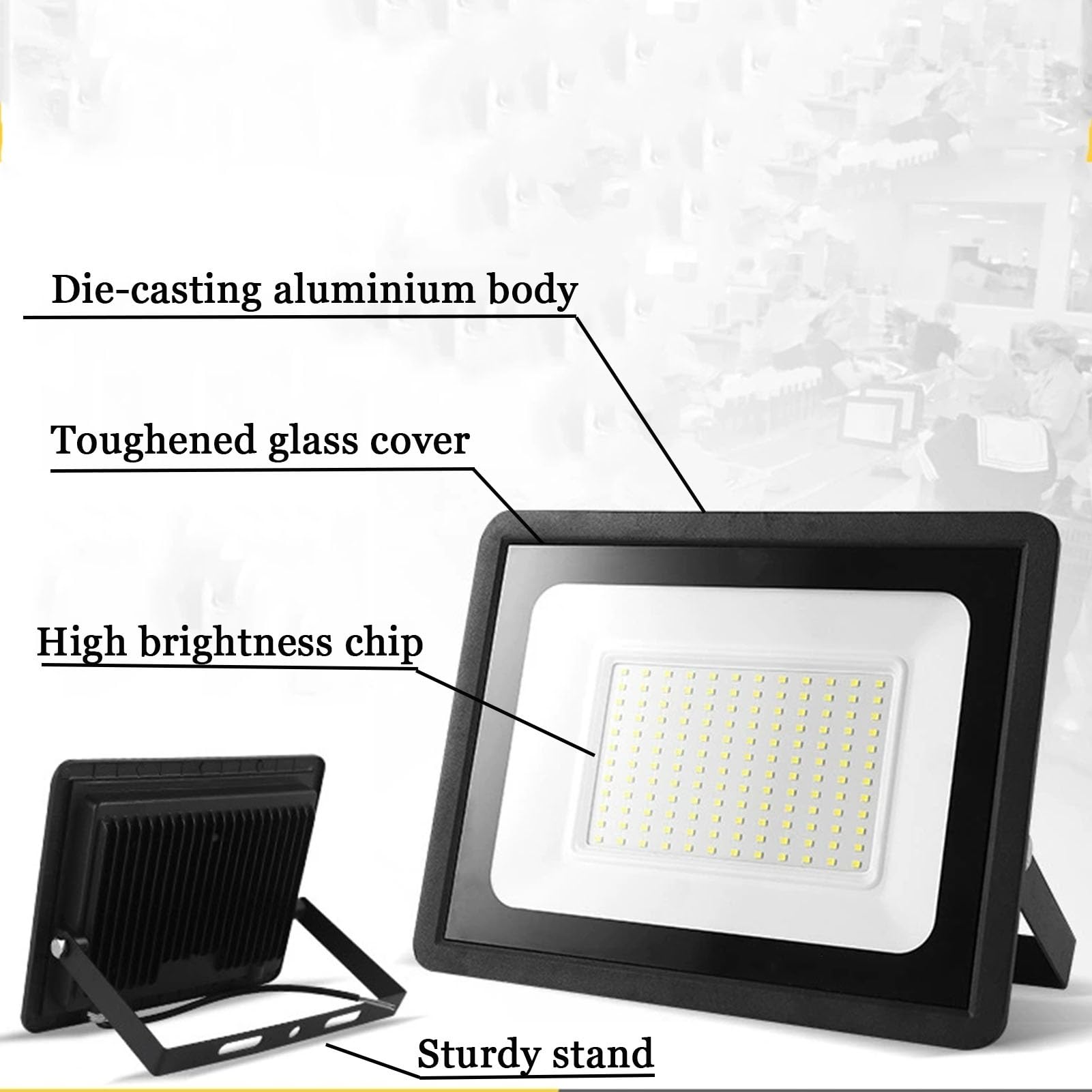 Zewnętrzny reflektor punktowy Cienki, zewnętrzny, wodoodporny ，Reflektory(Neutral Light,20W)