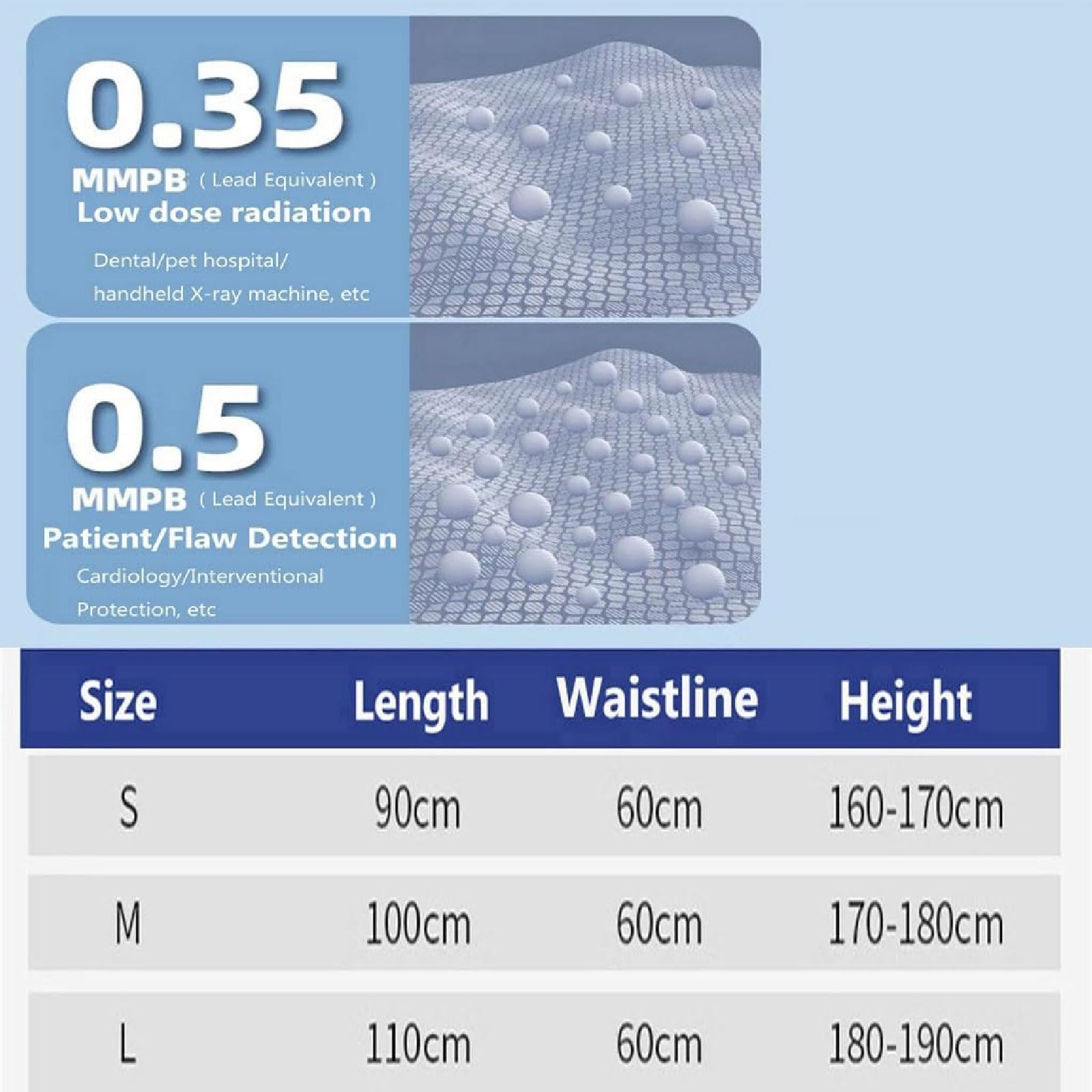 Gilet de Plomb Tablier en Plomb 0,5 mmpb, Tablier de Protection Contre Les Rayons X avec Collier thyroïdien et Capuchon en Plomb, Tablier en Plomb