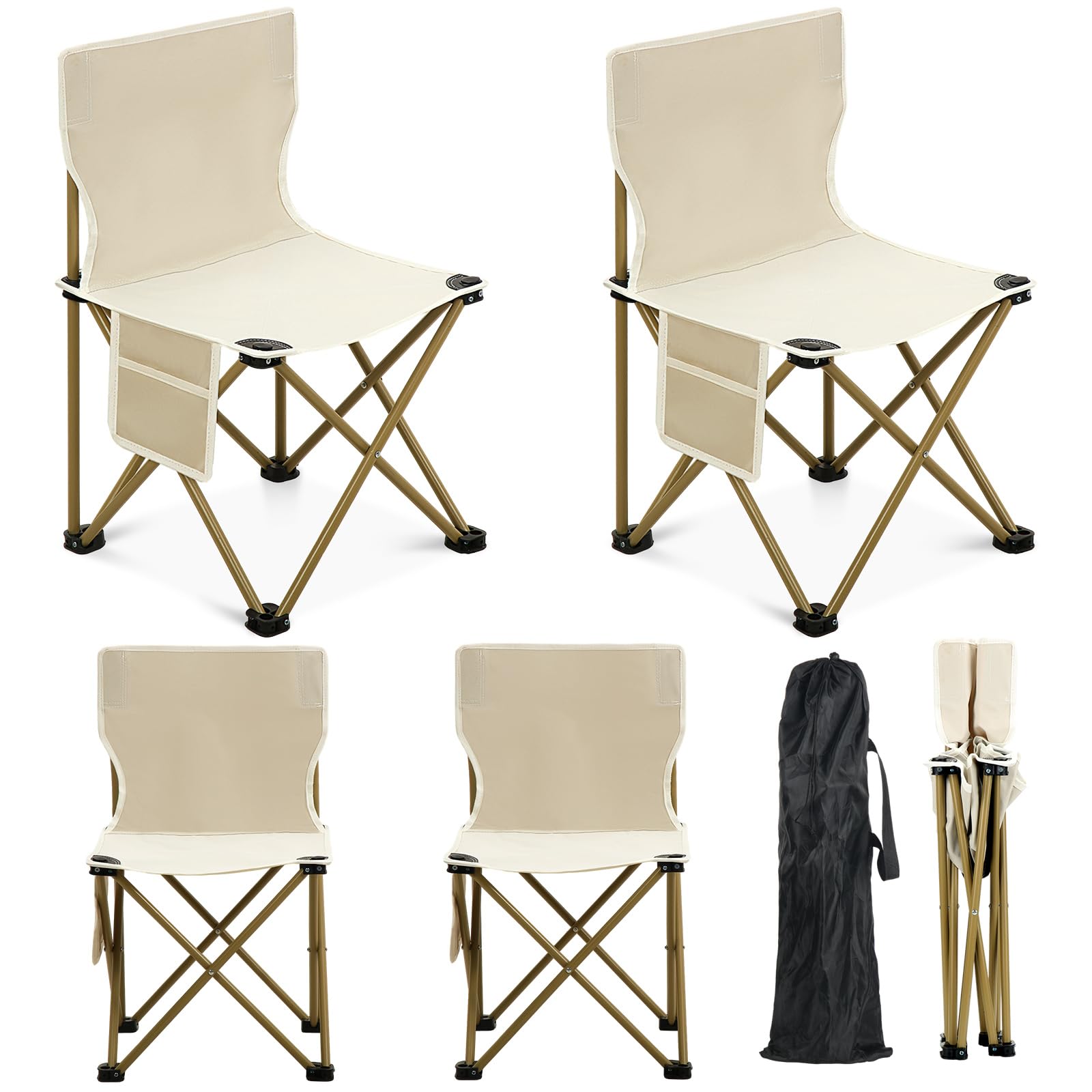 Tradder 4 Packs Folding Camping Chairs Outdoor Portable Beach Camp