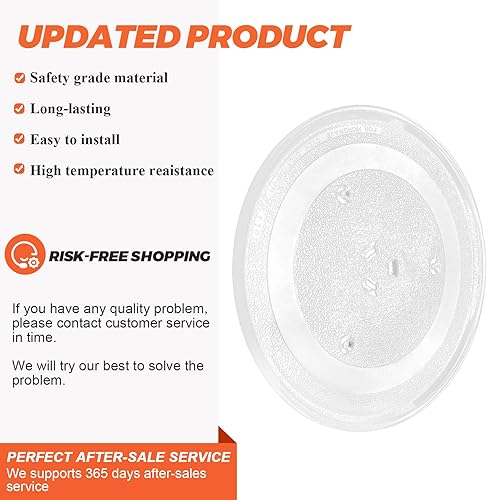 Miniatura 3 de Beaquicy WB49X10097 Bandeja de placa giratoria de cristal para microondas de 11.4in  Reemplazo para GE Sam-sung Hot-point