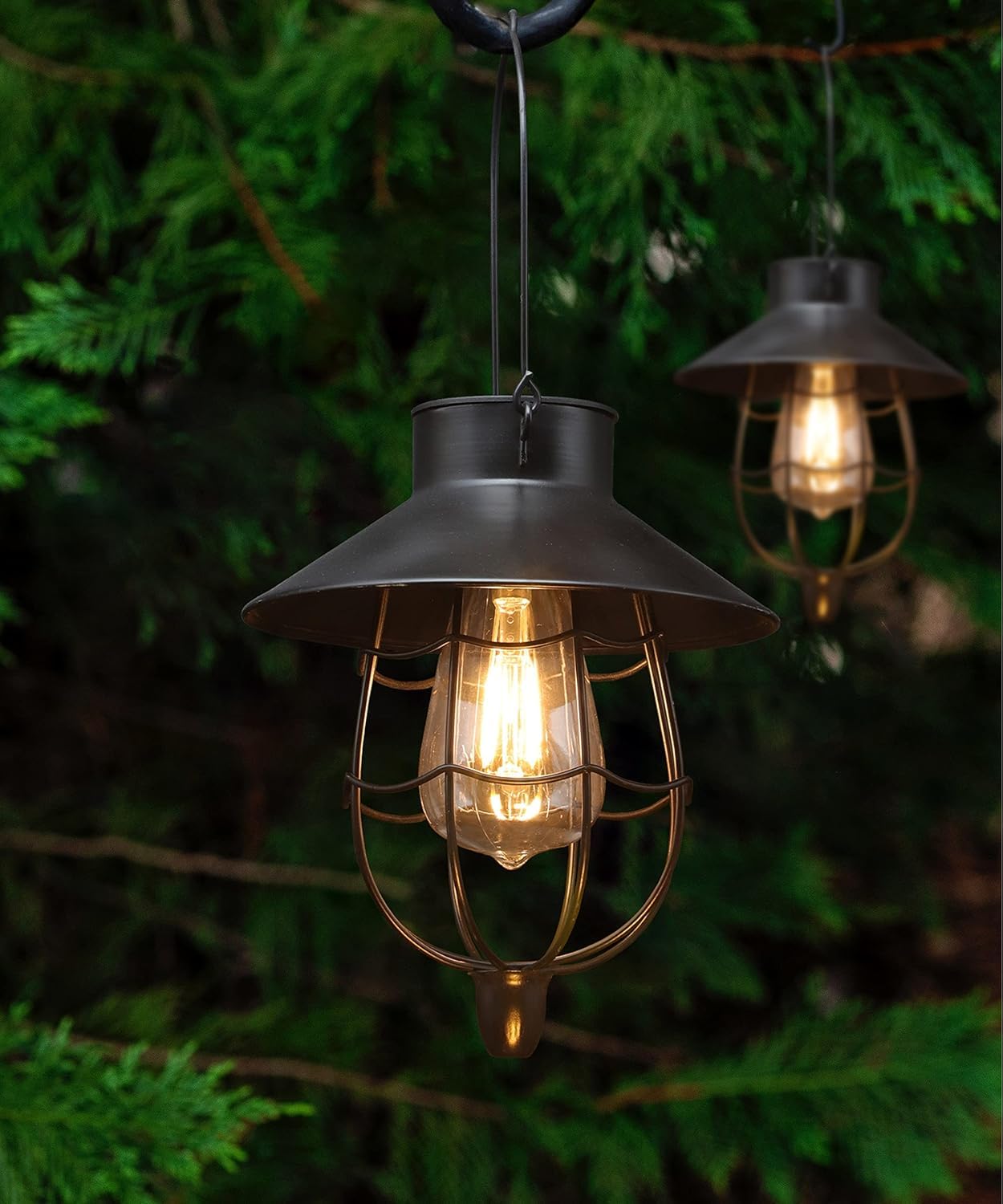 YAKii 2 Pack Solar Lantern Hanging Lights