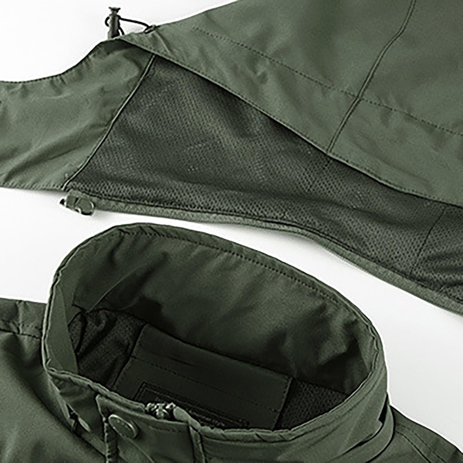 Giubbotto da Uomo Giacca a Multi-Tasca Giubbotti Quattro Stagioni Giubbotto da Lavoro Impermeabile Giacca Trekking Tattico Militare con Cappuccio per Caccia
