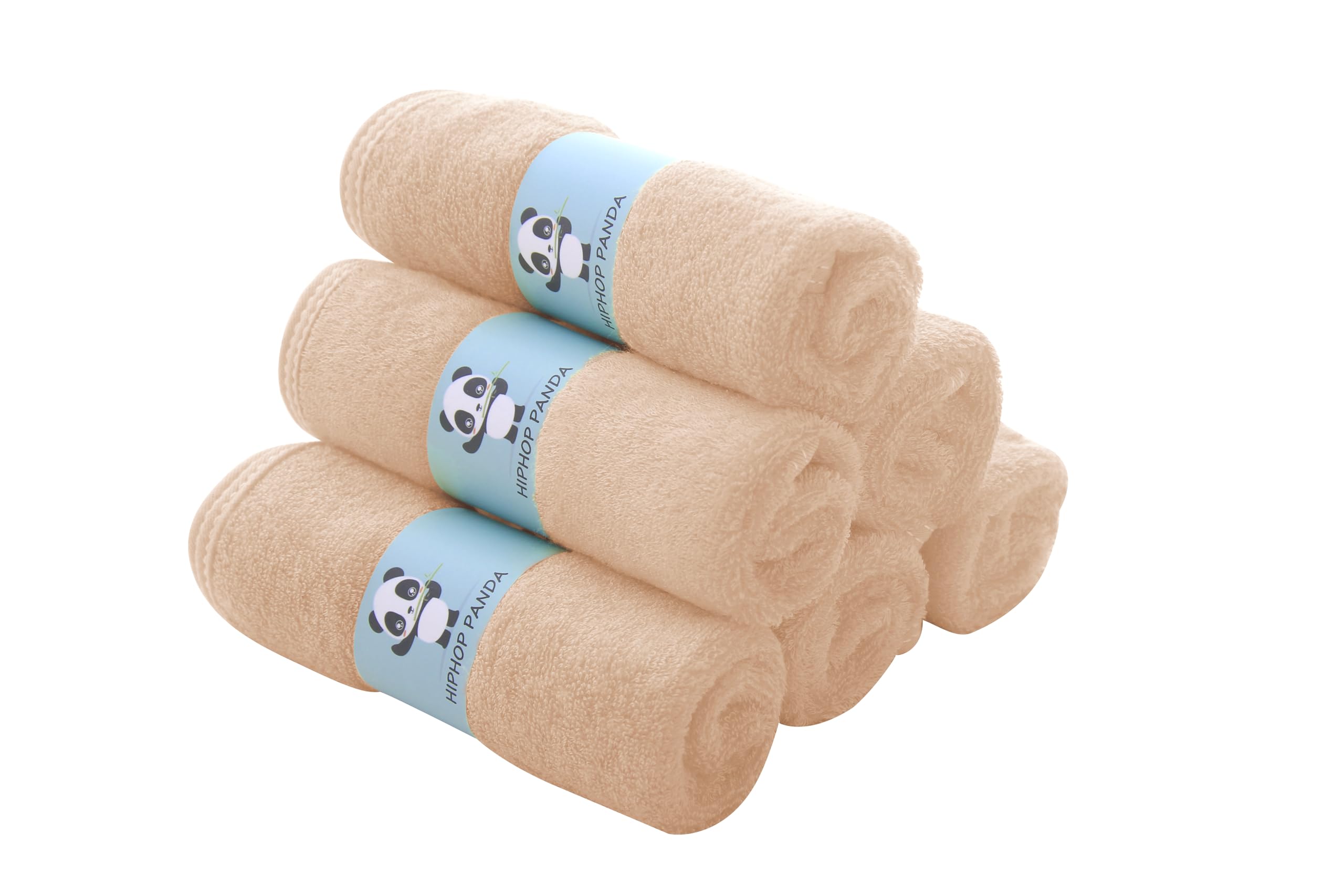 HIPHOP PANDA Ropa de lavado para bebé, rayón hecho de bambú, paños ultra suaves y absorbentes de 2 capas para niños, toalla facial para recién nacido, paños para quitar maquillaje para pieles