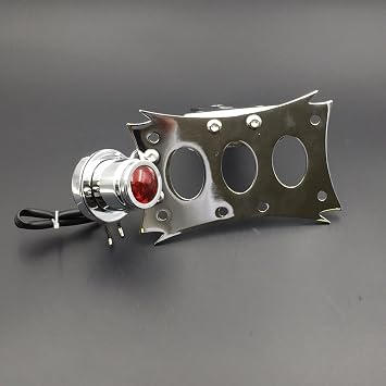 License Plate Holder Side Mount License Plate Bracket Integrated with LED Tail Light Universal Compatible with for Honda for Harley Davidson Bobber Chopper for Kawasaki for Suzuki for Yamaha 7x4 inch