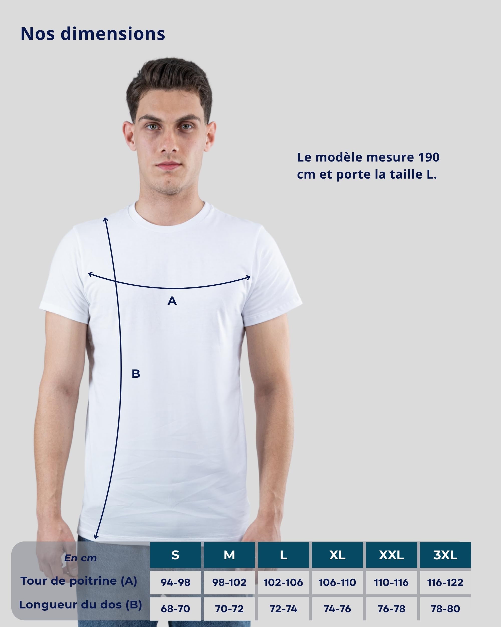 SKIPPER Lot de 3 T-Shirts Homme Col Rond Blanc – 100% Coton, Doux & Confortables – Style Simple pour Tous Les Jours – S–3XL