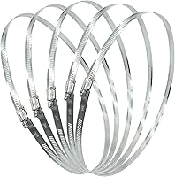 Vista 10 de 6 abrazaderas de metal ajustables de acero inoxidable 304 de 7.8 pulgadas/7.874 in, abrazaderas de manguera de engranaje helicoidal de alta