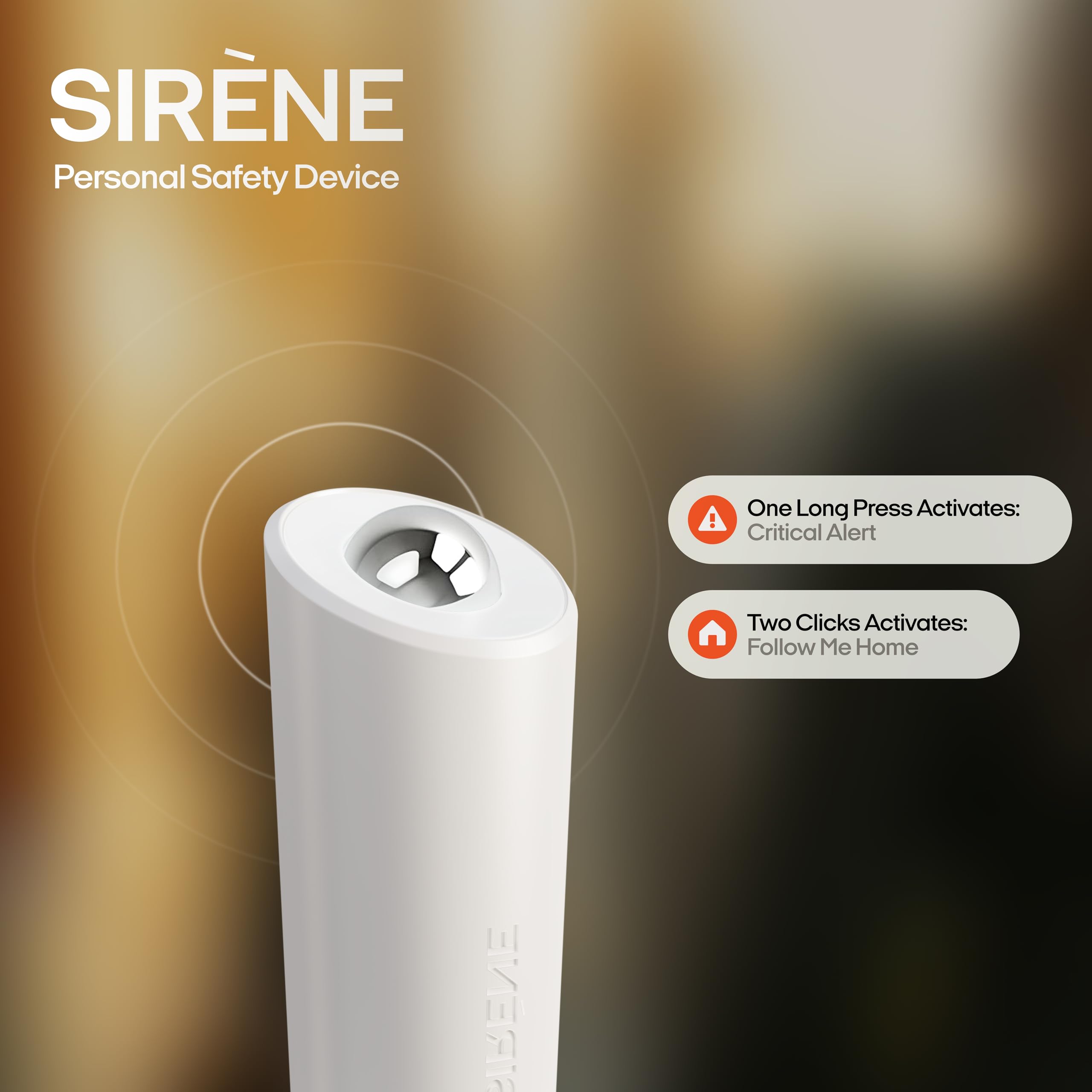 OOONO SIRÈNE – Allarme intelligente tascabile [con app LIVE-STANDORT] – Allarme personale per donne, uomini e bambini – Avvisare i contatti in caso di emergenza premendo un pulsante – Sicurezza e