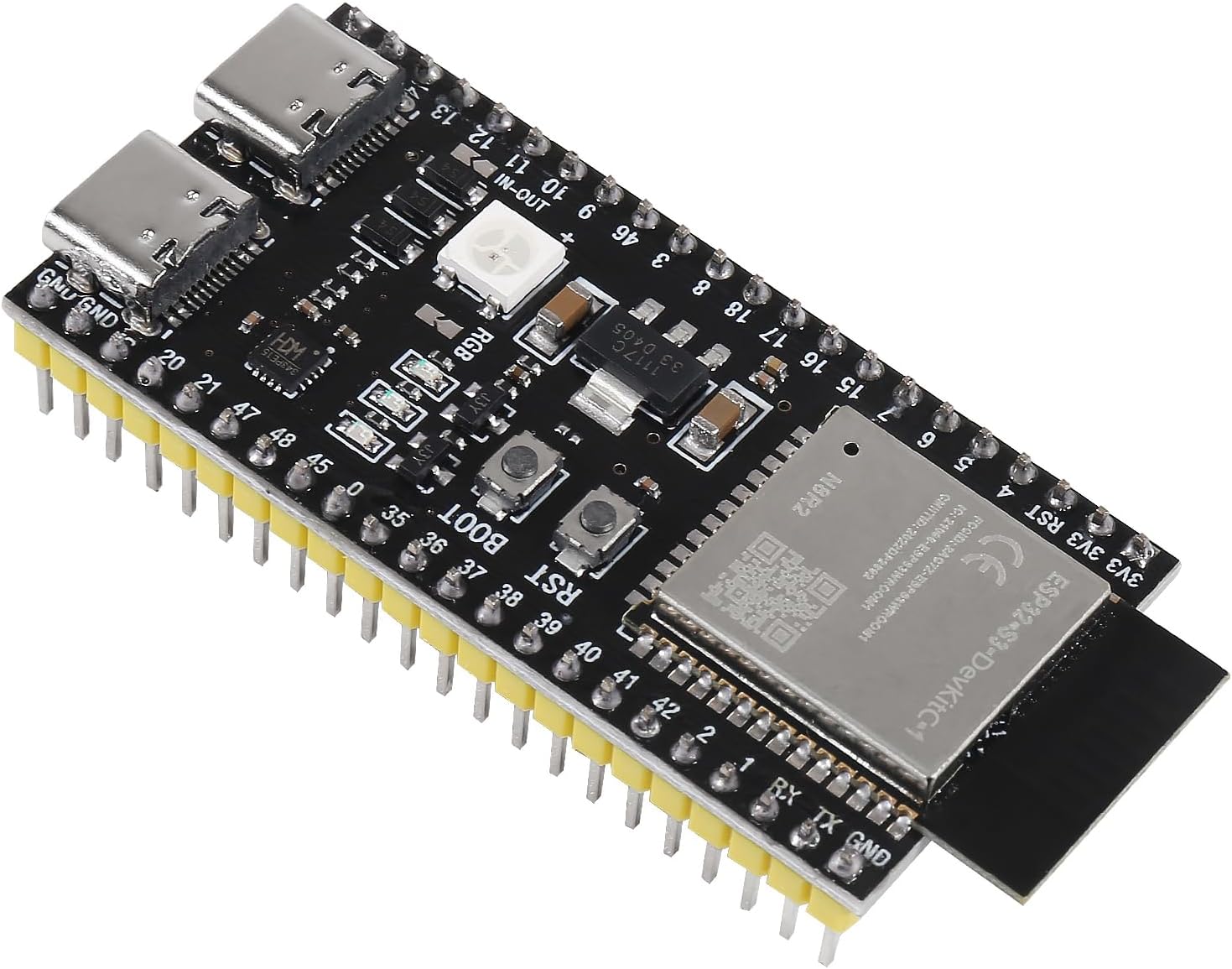 4pcs ESP32-S3-DevKitC-1-N8R2 ESP32-S3 Type-C Development Board Wi-Fi + Bluetooth MCU Module Integrates Complete Wi-Fi and BLE Functions ESP32-S3-WROOM Module(Pre-soldered pins)