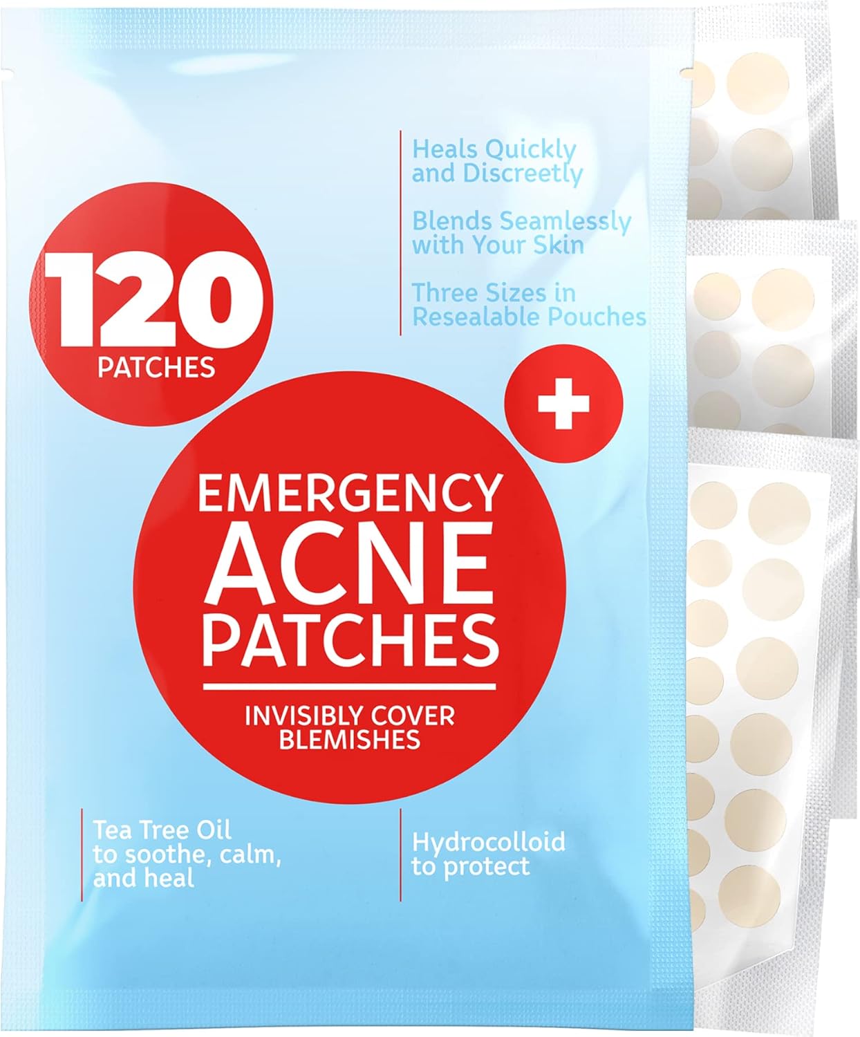 Acne Patches (120 Pack), Hydrocolloid Acne Patch with Tea Tree Oil
