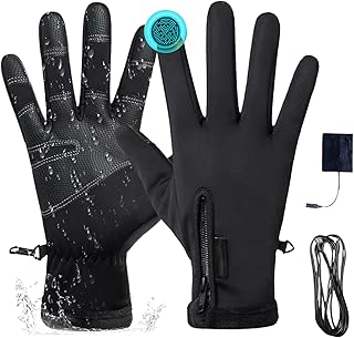 充電式ヒータ付きグローブ | 長時間持続 3モード 調整可能 通気性 ハンドウォーマー | ヒータ付きフィンガーレスタッチスクリーングローブ | 寒い天候用 作業 サイクリング 旅行 家庭 スキー ハイキング キャンプ 雪 アウトドア