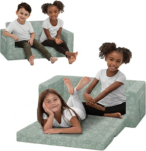 Miniatura 11 de Serta Perfect Sleeper Sofá Convertible Extra Ancho a Tumbona - Cómodo Sofá/Cama Plegable 2 en 1 para Niños, Crema
