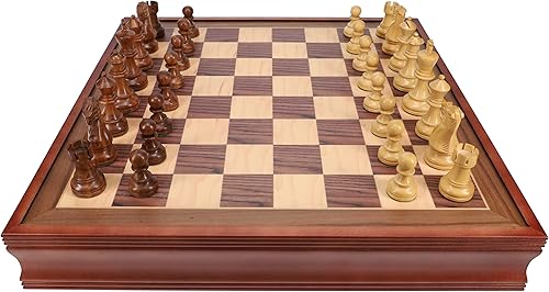 Miniatura 2 de WE Games Gran juego de ajedrez inglés tallado a mano con cajones, tamaño torneo, madera de alcanfor - 19 pulgadas.