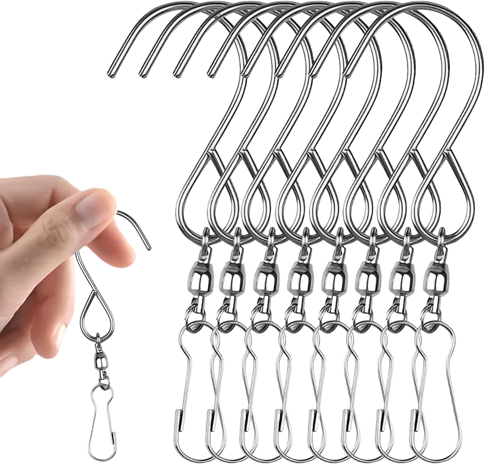 ManYing 20 Pcs Dual Swivel Hooks Clips Metal Wind Spinner Swivel Hooks