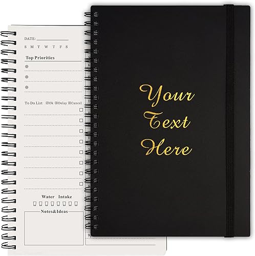 Agenda diaria personalizada sin fecha, cuaderno de lista de tareas, agenda por hora, planificador diario semanal y mensual para hombres y mujeres,