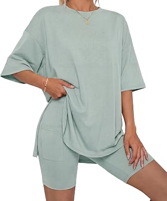 LUBOT Two Piece Set for Women Lounge Set 2026 Summer Outfits Oversized tracksuit Knit Casual Travel Airport Wear