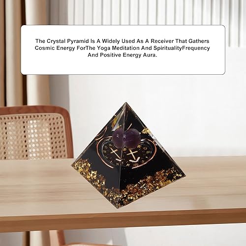 Miniatura 4 de Pirámide de orgonita de 2.0 in, pirámide de cristal curativo hecho a mano, generador de energía curativa con amatista, equilibrio de limpieza, pieza