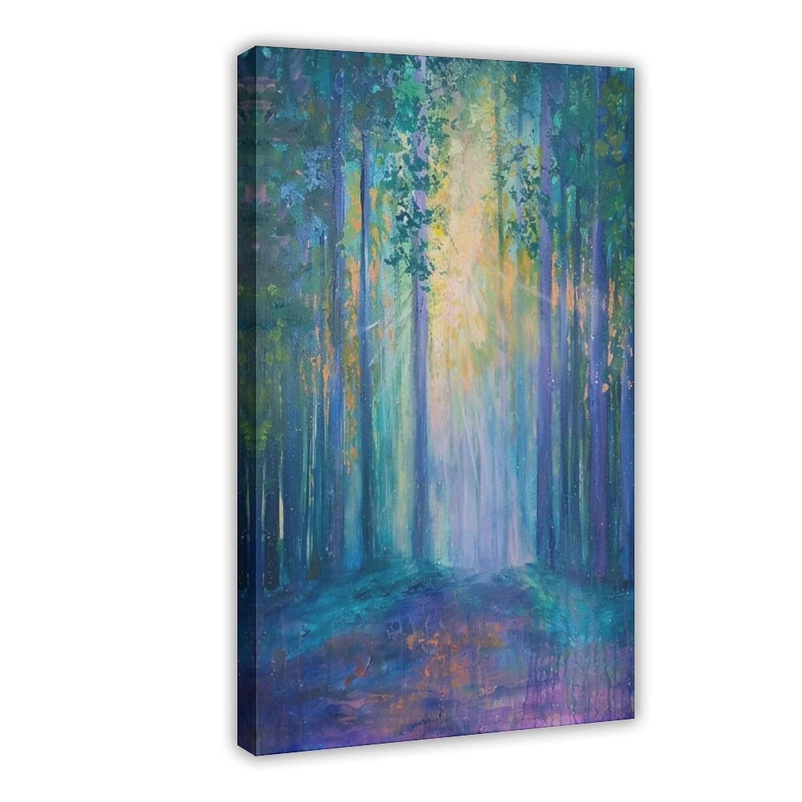 Bareronor Abstract Pastel Forest Canvas Poster Bedroom Decor Landscape Office Room Decor Gift 24" L X 36" W
