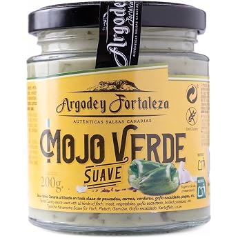 Argodey Fortaleza Mojo Verde Suave 200g - Authentic Canary Sauce Perfect and Versatile for Spreading Bread Toast Areepas Potatoes Without Preservatives and Artificial Additives