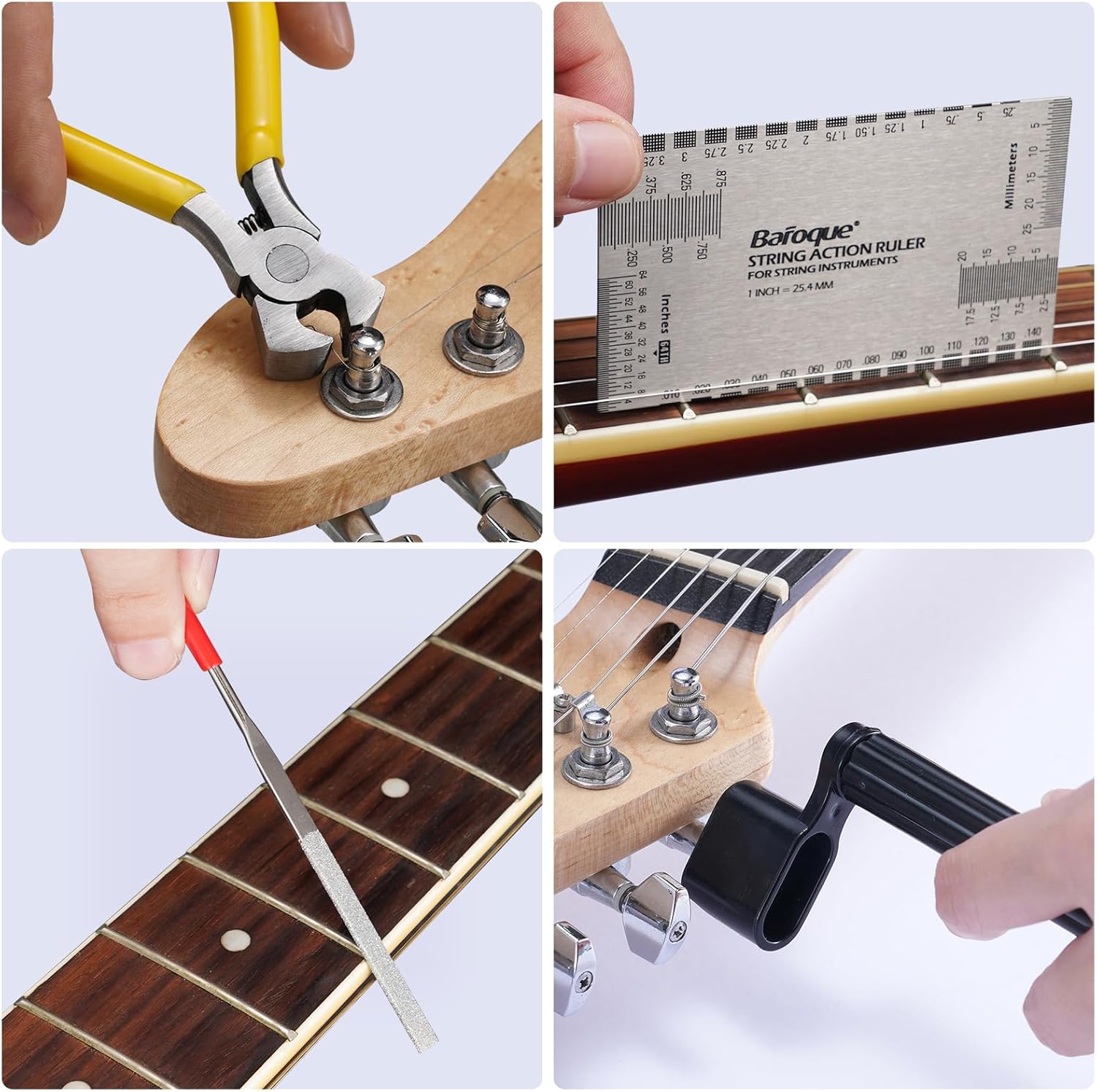 72Pcs Guitar Tool Kit, Guitar Repair Kit, Guitar Setup Kit, Professional Guitar Repairing Maintenance Tool Kit for Luthier Beginner, Guitar Accessories for Acoustic Guitar Ukulele Bass Banjo