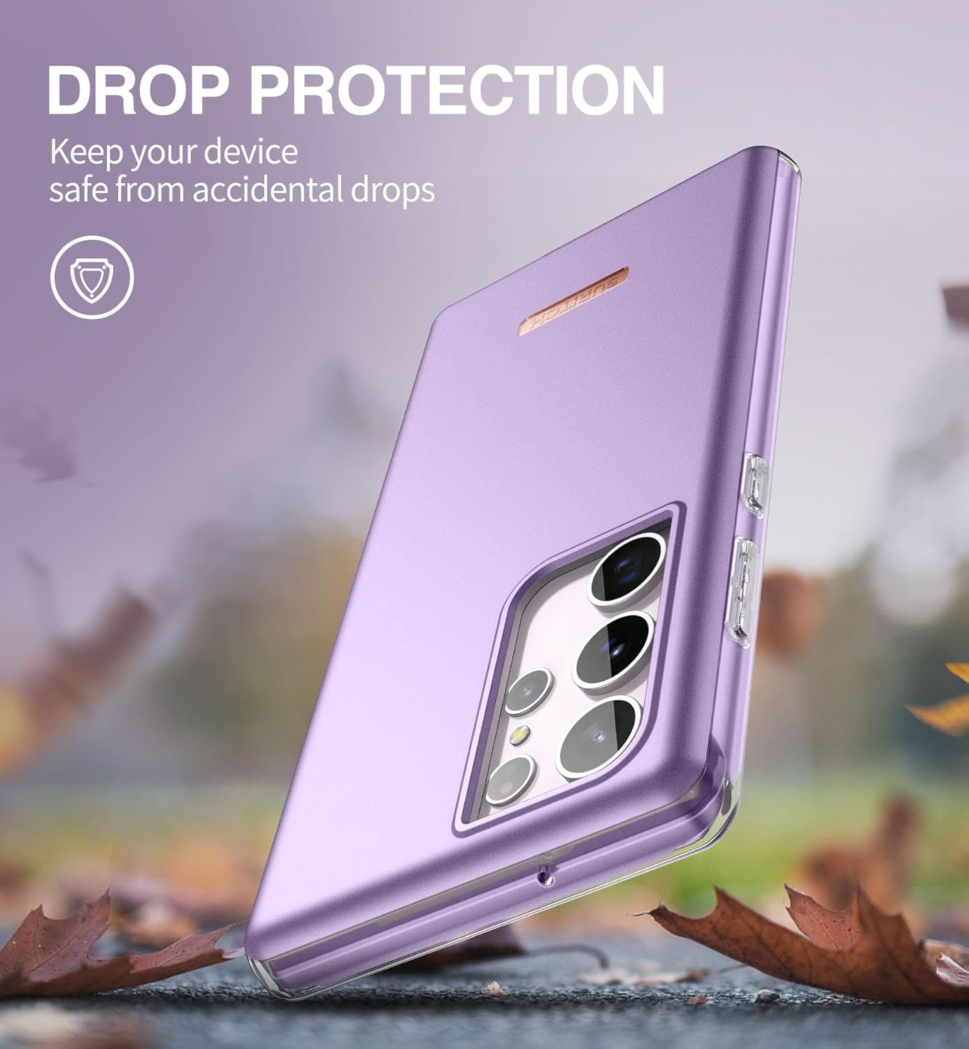 SURITCH for Samsung Galaxy S23 Ultra Case, [Built-in Screen Protector] [Dual-Layer Protection ] Full Protection Shockproof Rugged Bumper Phone Cover for Samsung S23 Ultra 6.8 Inch - Pure Purple - Image 6