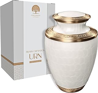 Cremation Urn for Human Ashes – Adult Brass Urn for Men or Women up to 200lbs – Handcrafted Memorial Burial Container – Suitable for Funeral or Display