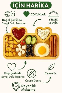 Kalpli Bambu Sunum Tabağı –%100 Doğal Ahşap, Kuruyemiş, Lokum, Çikolata ve Kahve Yanı İkramlık Tabak – Şık ve Sağlıklı Hediye Seçeneği