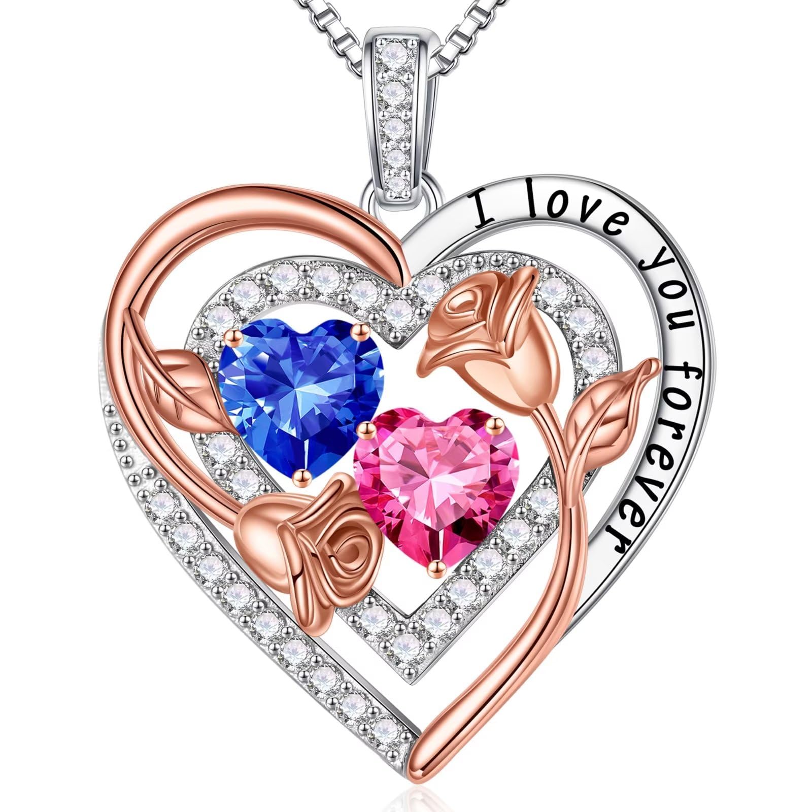 Iefil Double Birthstone Necklace