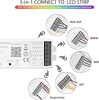 Vista 2 de LM052 ZigBee 3.0 Controlador de tira LED RGB CCT RGBW 5 en 1 regulable compatible con Smart Life APP/Alexa Echo/Google Assistant Home/Siri