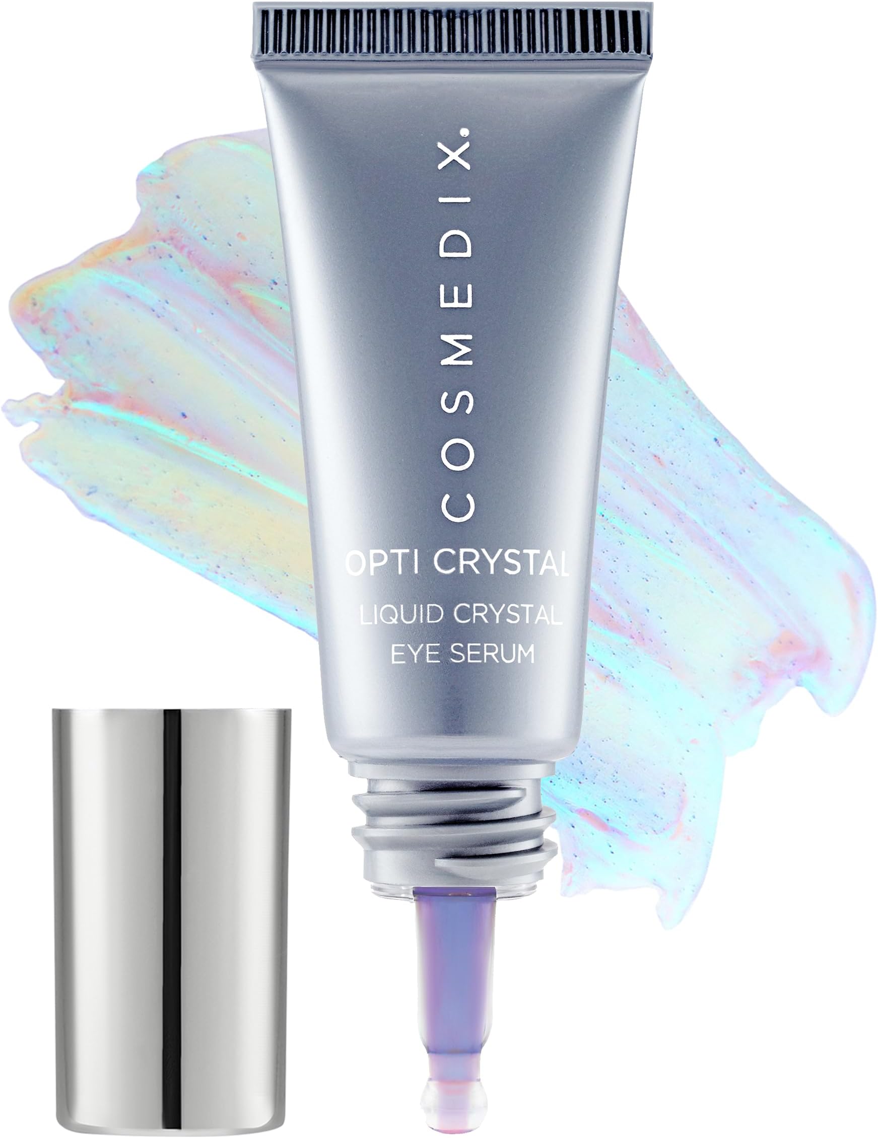 COSMEDIX Under Eye Serum for Dark Circles & Puffiness, Opti Crystal - Lifting & Firming Liquid Serum for Fine Lines & Wrinkles - Brightening, Moisturizing, & Hydrating Anti Aging Eye Puffy Bags Serum