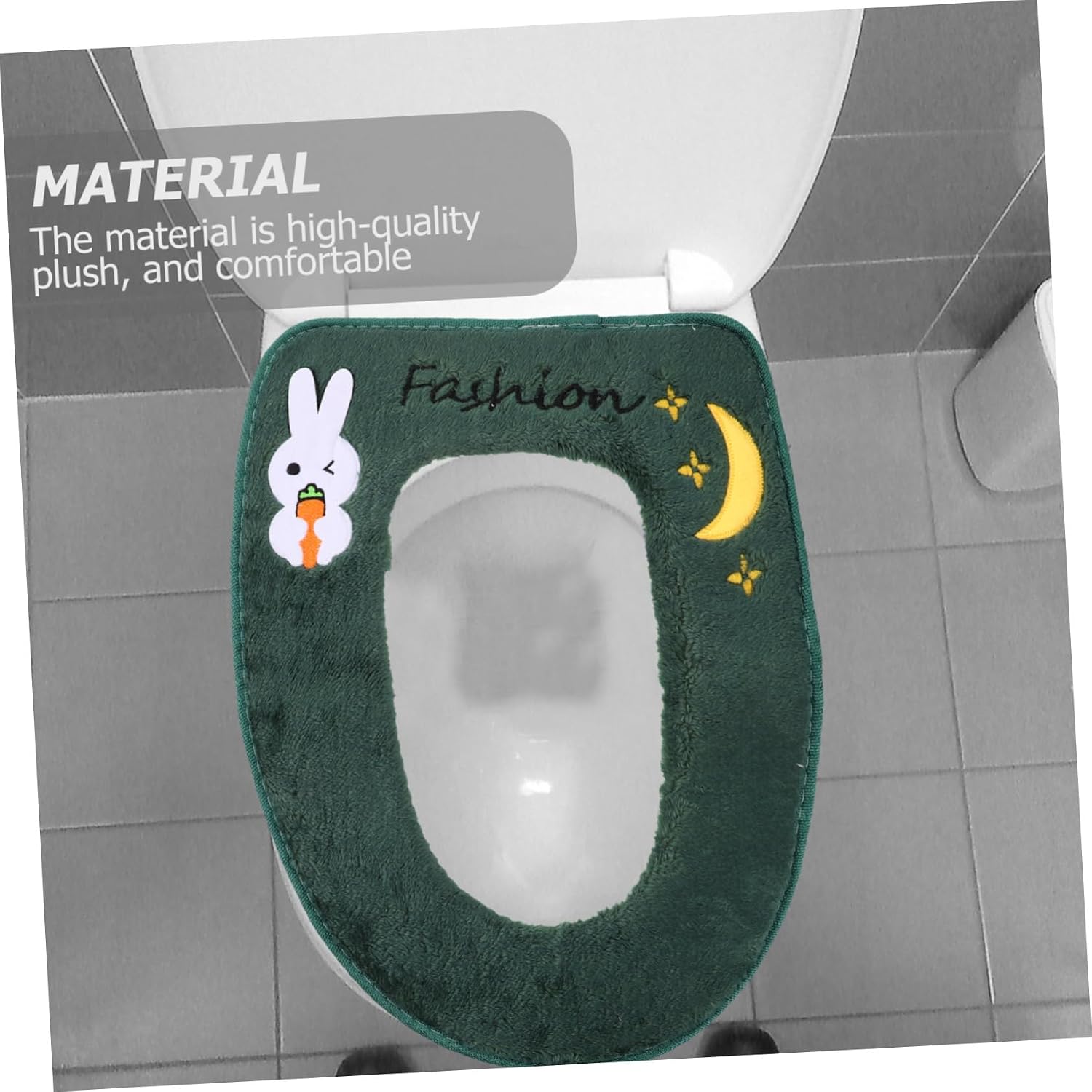 1Pc Plush Toilet Seat Cover with Zipper Cozy Winter Toilet Pad for Home Use and Comfortable Floral Design for Friends and Family