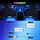LED Auto Interni, luci Ambiente Auto con Controllo APP, Accessori Auto - 6