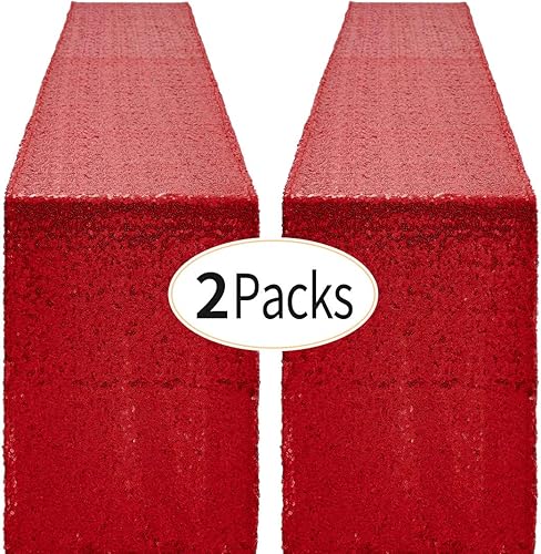 Pufogu - Camino de mesa de lentejuelas brillantes de 12 x 72 pulgadas para fiestas de cumpleaños, decoración de bodas, despedidas de soltera,