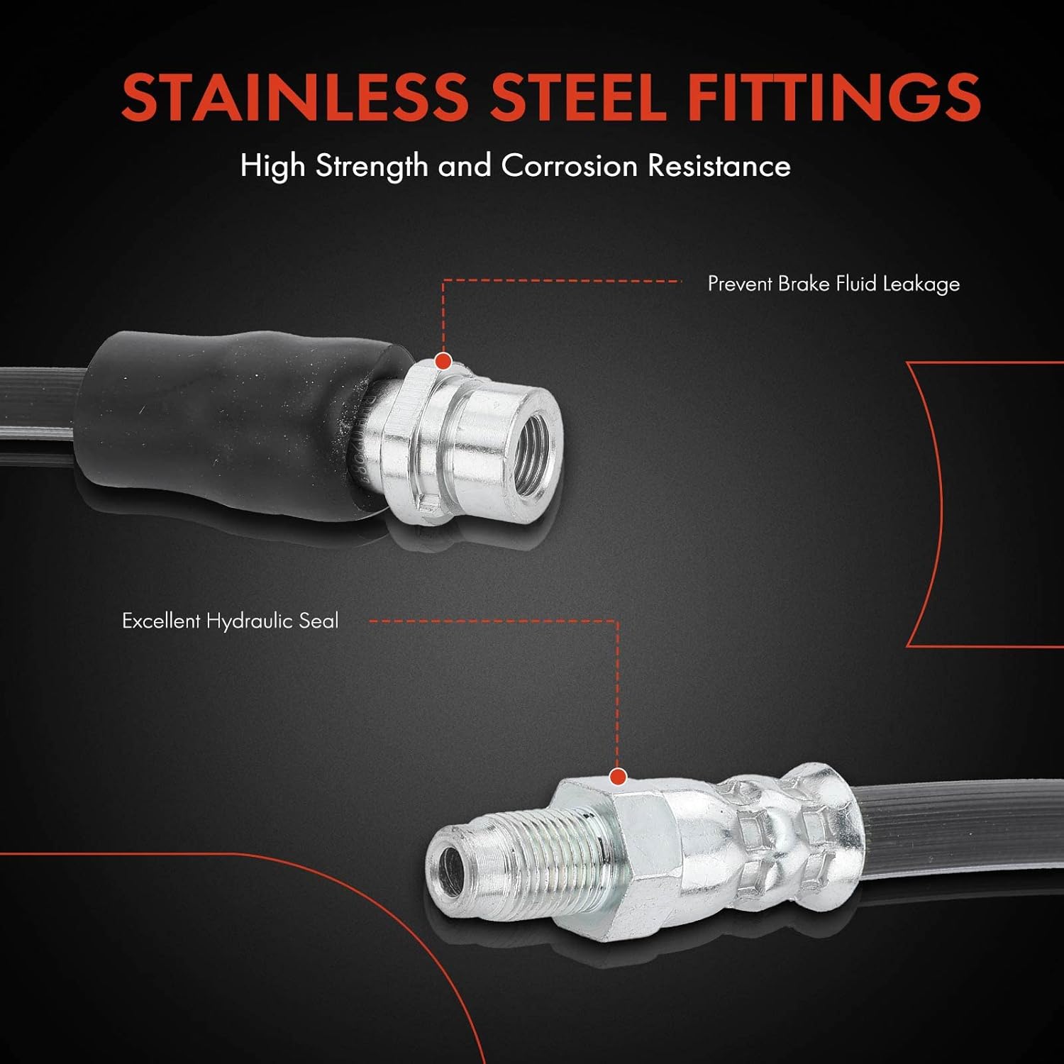 A-Premium Front Passenger Brake Hydraulic Hose Compatible with Select Toyota and Pontiac Models - Corolla 2009-2019, Matrix 2009-2014, Vibe 2009-2010