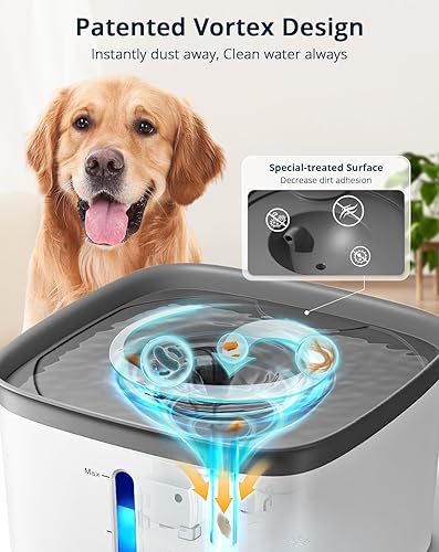 Miniatura 2 de Fuente de agua para gatos, dispensador de agua ultra silencioso para perros, diseño de vórtice de limpieza instantánea, fuente de agua para mascotas