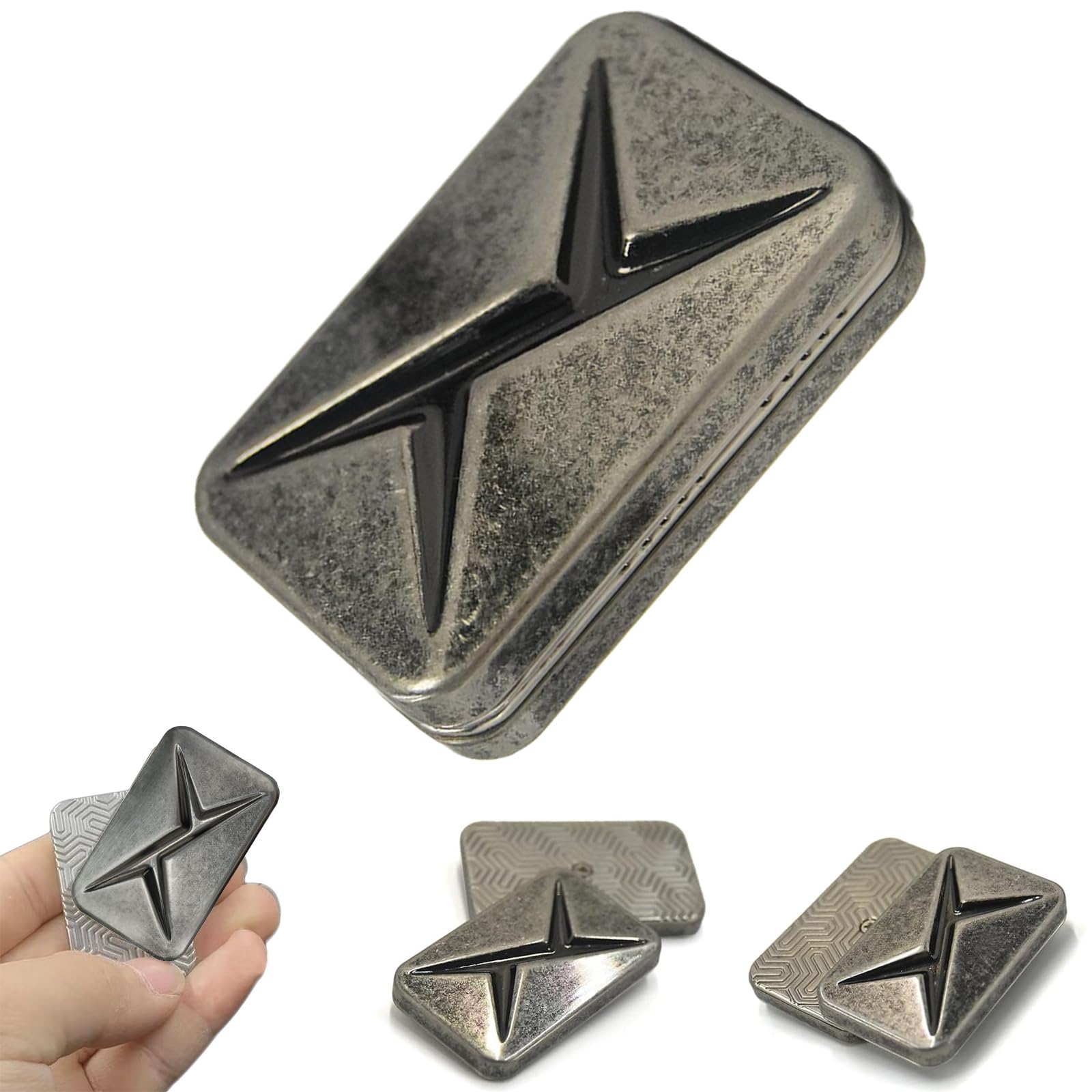 Vitoki Metal Fidget Slider for Adults,All-Direction Magnetic Slide Fidget Toys Anxiety Relief,Office Desk Sensory Toys for ADHD/ADD/Autism,Vintage Industrial Grey