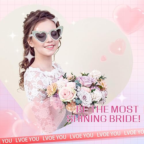 Miniatura 7 de 12 lentes de sol de corazón para despedida de soltera, regalos de despedida de soltera, novia, tribu, gafas de amor, suministros de boda