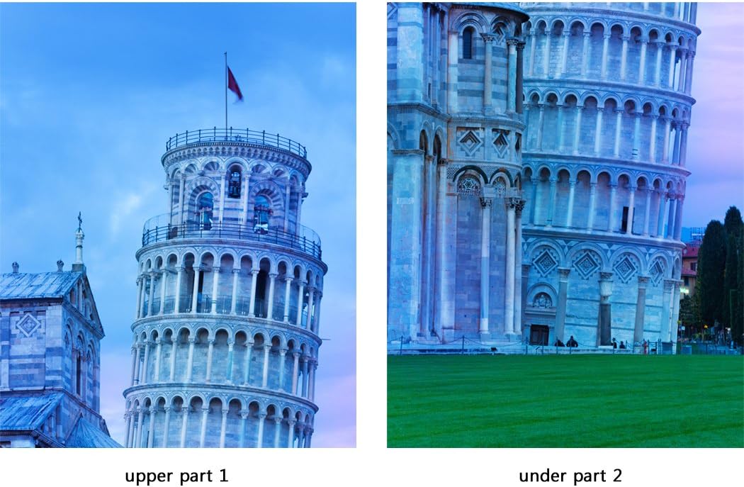 Door Wall Sticker Tower of Pisa - Peel & Stick Repositionable Fabric Mural 31" w x 79" h (80 x 200cm)