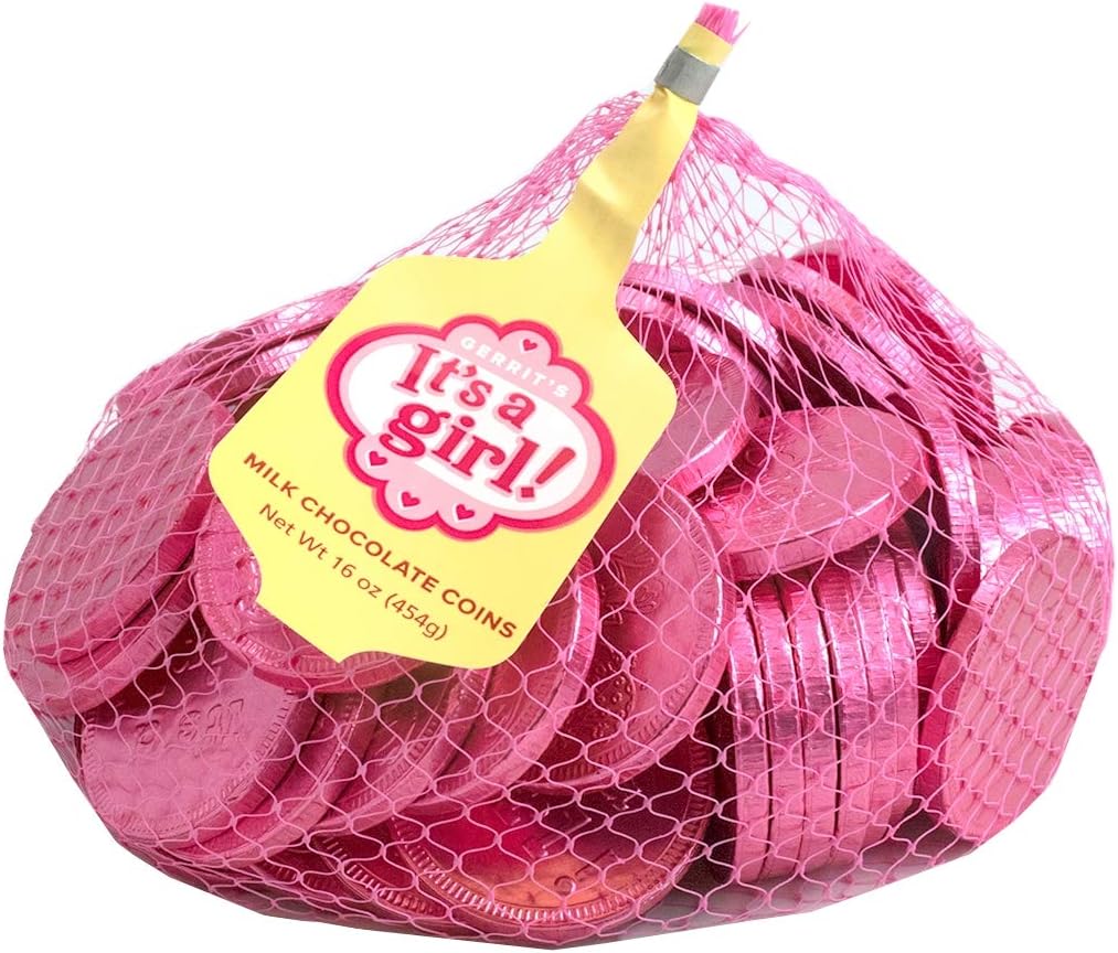 Chocolate Foil Coins - It's a Girl Pink Fort Knox