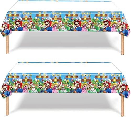 Paquete de 2 manteles para niños y niñas para decoraciones temáticas de fiesta de cumpleaños