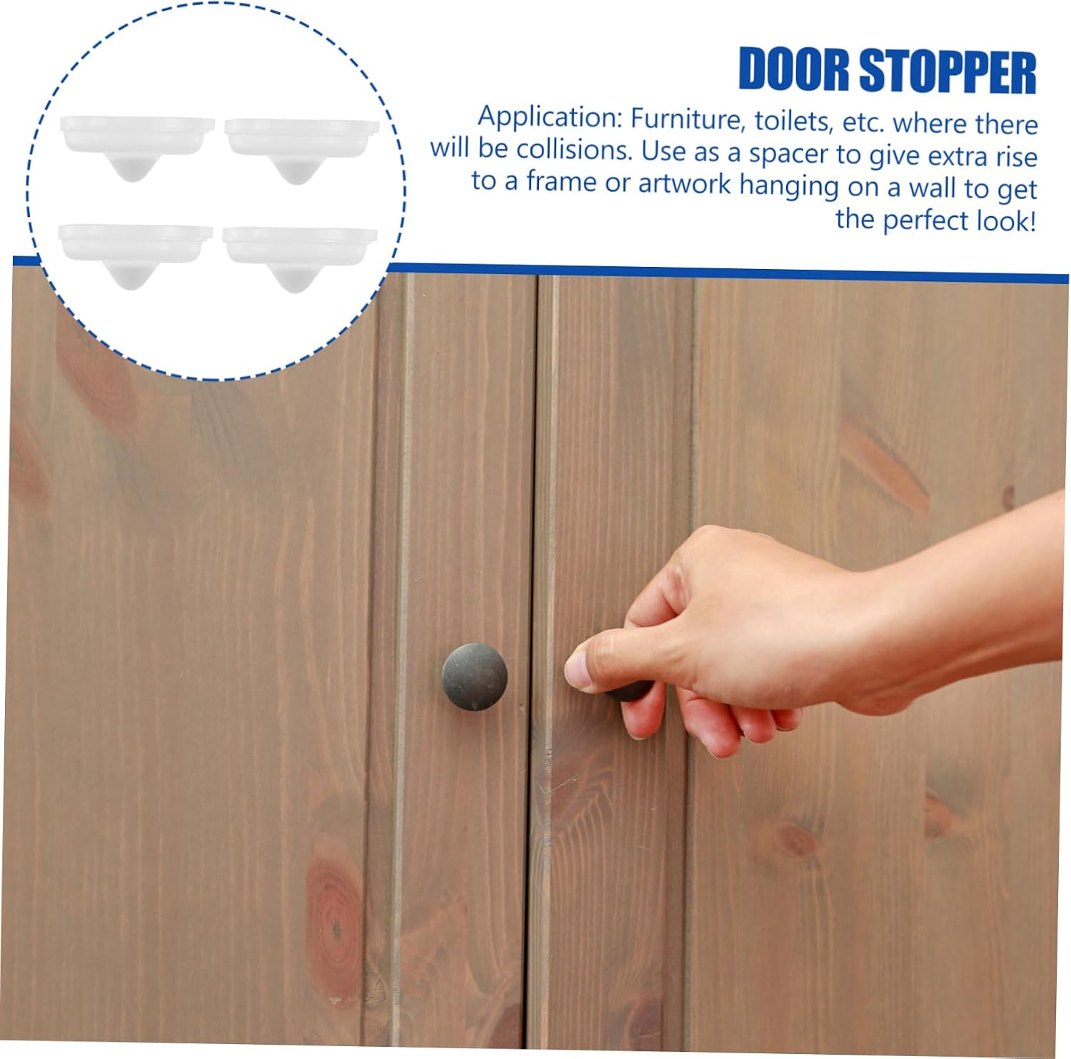 Holibanna 50pcs Cabinet Door Bumpers Sound Dampening Adhesive Pads for Furniture and Picture Frames Noise Reduction and Collision