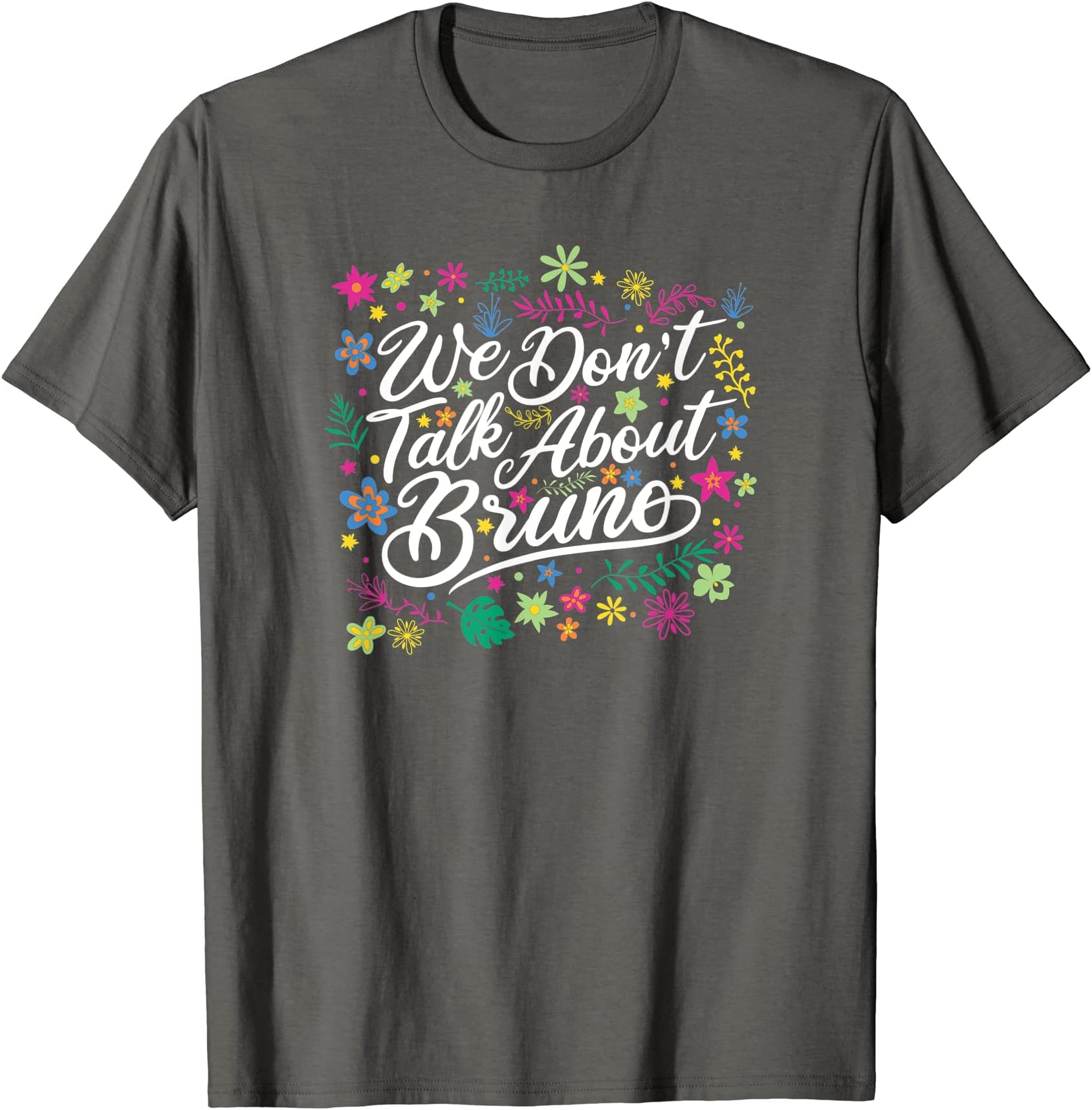 Disney Encanto We Don't Talk About Bruno Floral Text T-Shirt