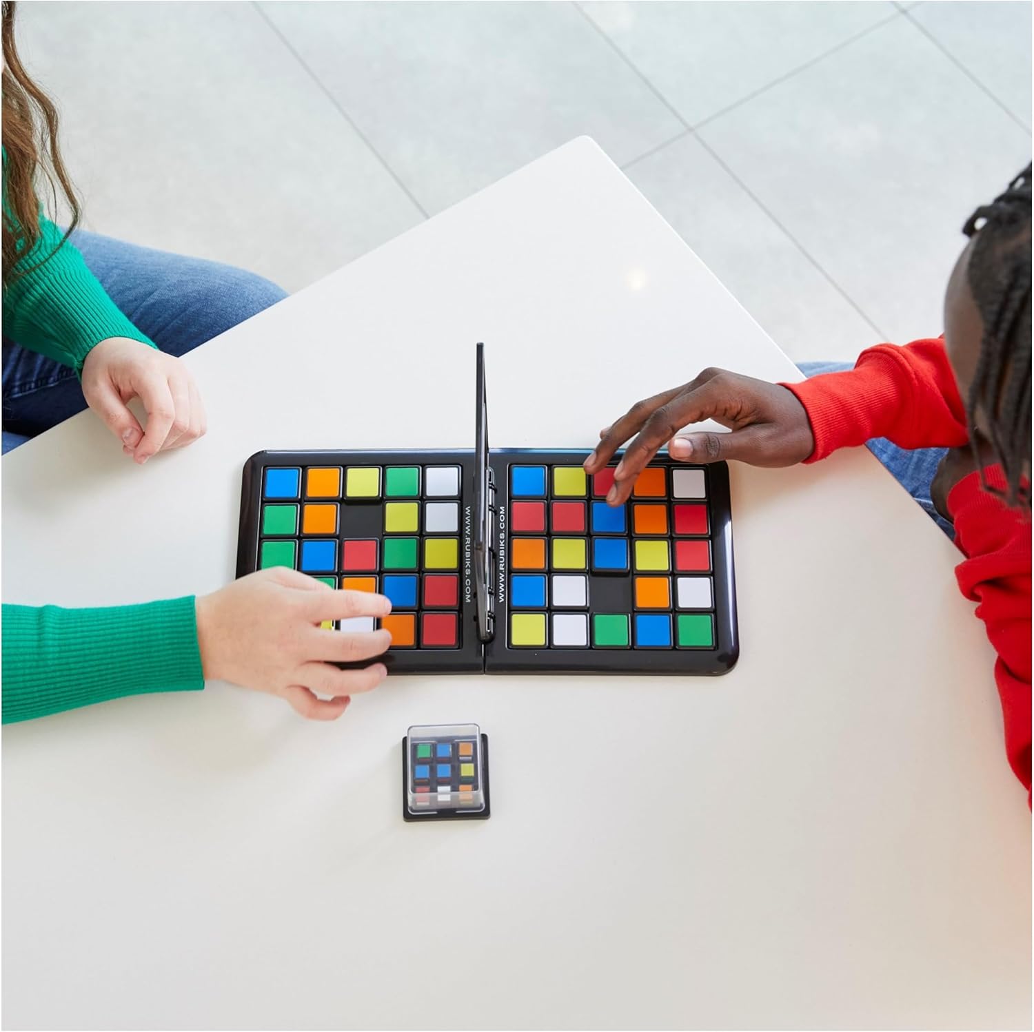 Rubik’s Race, Classic Fast-Paced Strategy Sequence Brain Teaser Travel Board Game Two-Player Speed Solving Face-Off for Adults & Kids Ages 7 and up