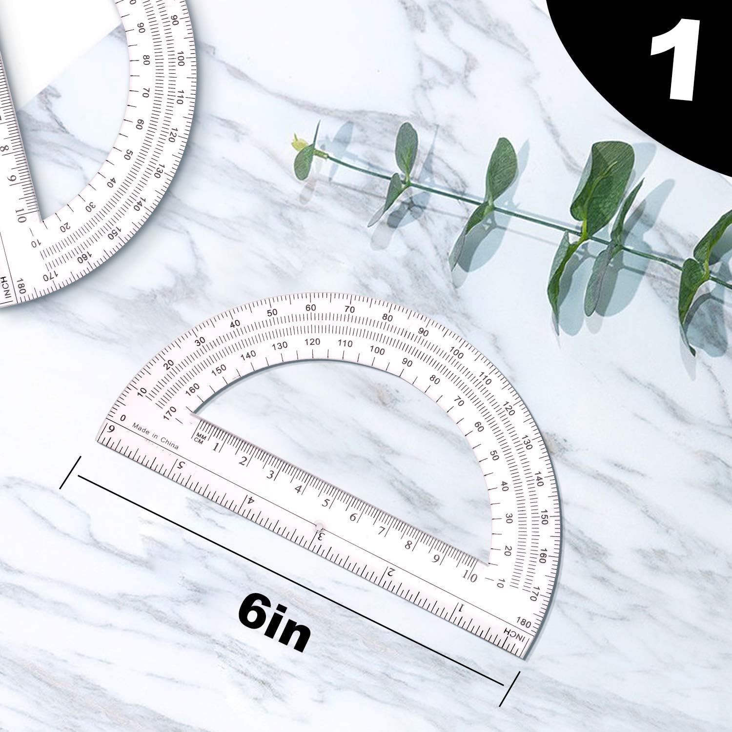 Yizerel 3 Pack Protractor Set, Professional & Precision Plastic Clear Protractors for School Supplies, Office Supplies, Geometry, Math, Drafting, Drawing, Measuring (Pack of 3) : Office Products