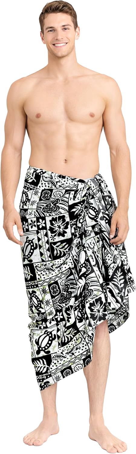 LA LEELA Men's Sarong Bath Hawaiian Wrap Pareo