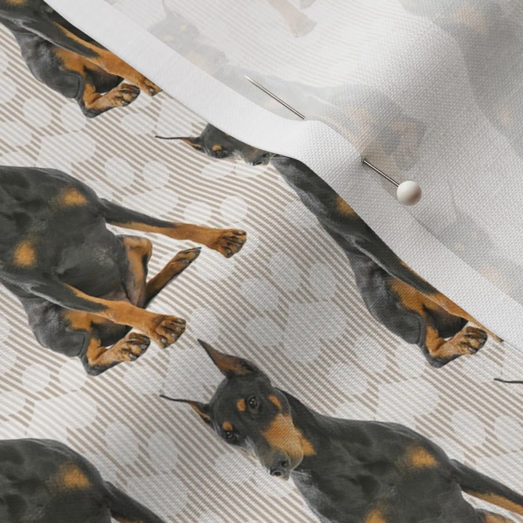 Spoonflower Fabric - Doberman Black & Tan Pinscher Dog Pet Printed on Petal Signature Cotton Fabric by The Yard - Sewing Quilting Apparel Crafts Decor