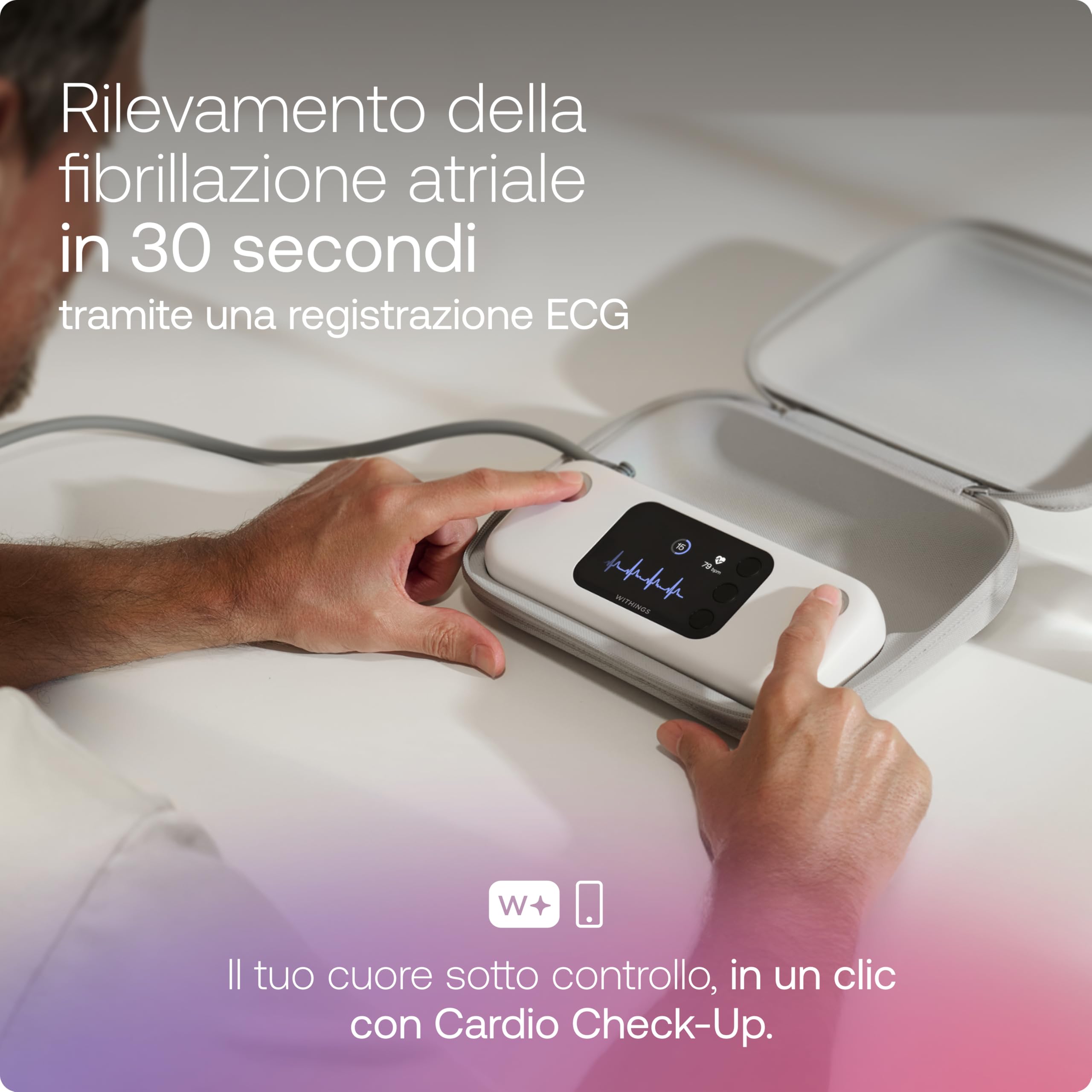 Withings BPM Vision - Monitor intelligente della pressione sanguigna | Dispositivo di monitoraggio cardiaco con ECG e rilevamento della fibrillazione auricolare | Wi-Fi e Bluetooth | iOS e Android | 2-in-1: pressione e ECG 30 sec (FA), dispositivo conness