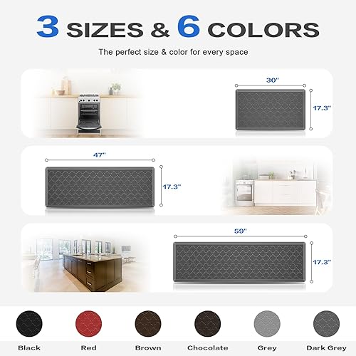 Miniatura 7 de Tapete de cocina acolchado antifatiga, 12 pulgada de grosor, impermeable, antideslizante, tapete de escritorio de pie ergonómico para cocina,