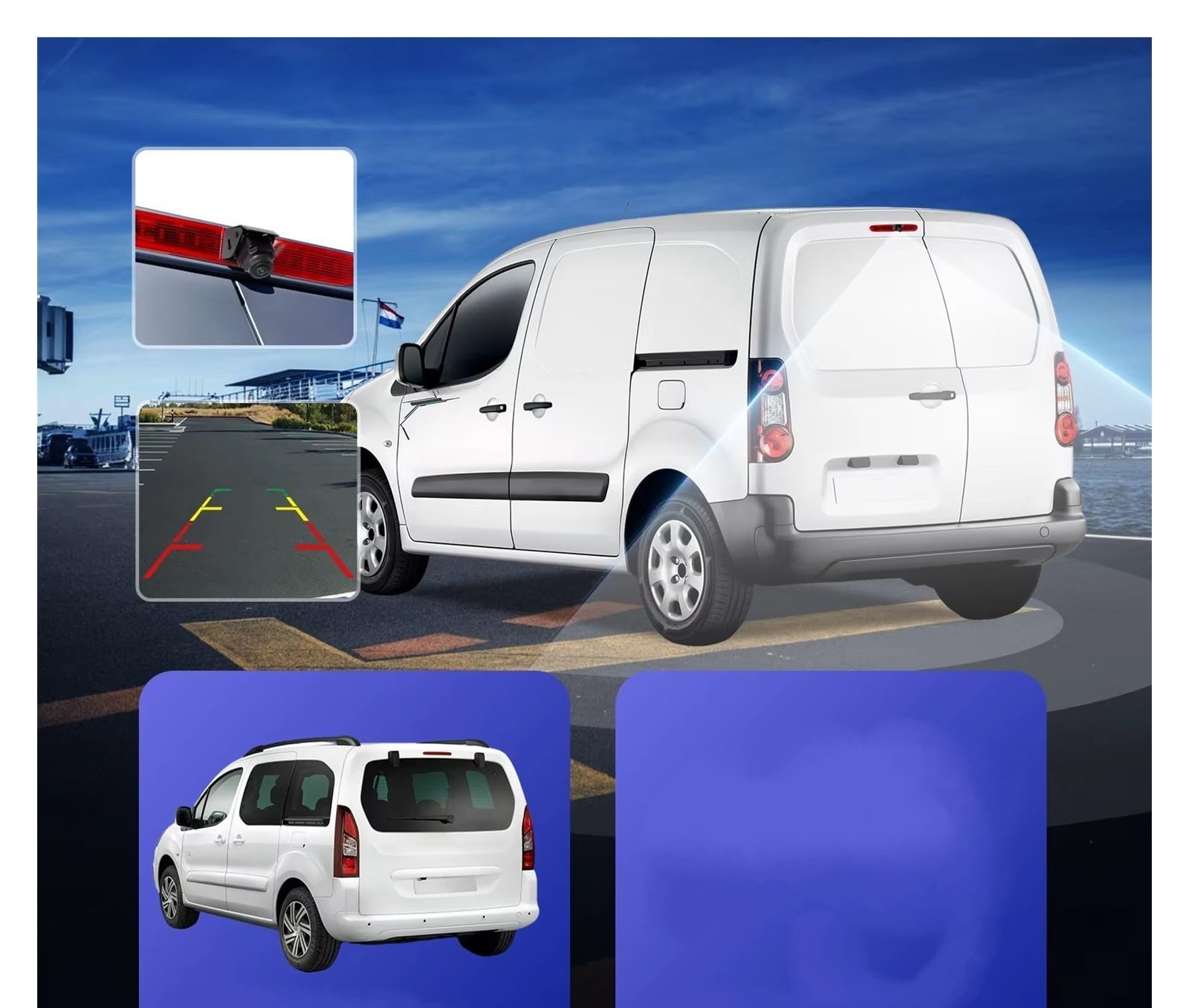 Marcha Atrás Cámara Visión Trasera para Citroen para Berlingo 2008-2020 Vista Trasera De Coche Cámara De Marcha Atrás Visión Nocturna Luz De Freno
