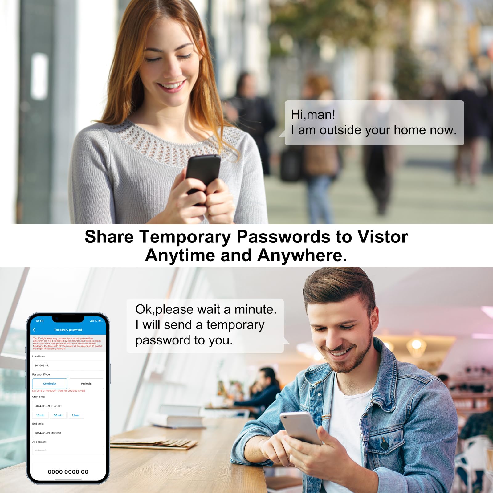 WELOCK Serrure de porte électronique intelligente Wifi Mot de passe de soutien,Carte RFID, Bluetooth APP Serrure de porte,Déverrouillage à distance pour la maison,Faible consommation d'énergie,