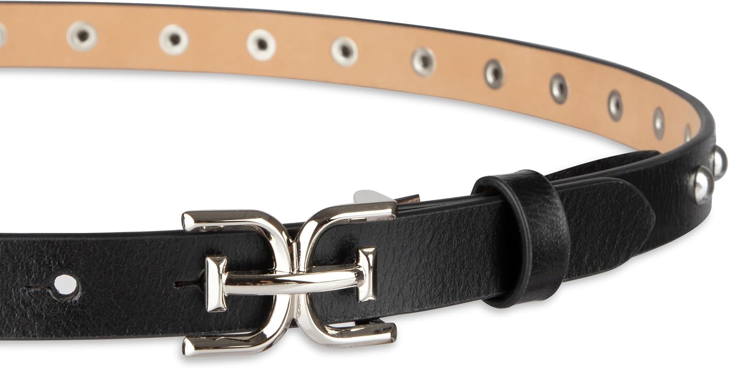 Sam Edelman womens Double-e Plaque Logo Buckle Skinny Fashion Trouser Belt - Image 3